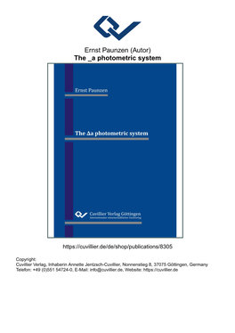 The ∆A Photometric System