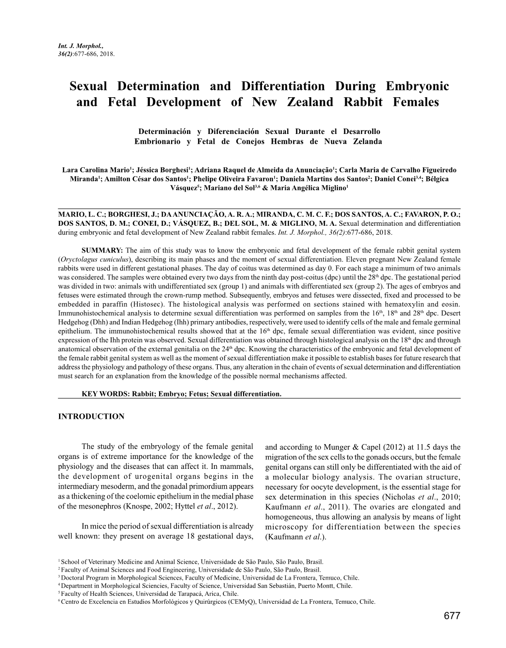 Sexual Determination and Differentiation During Embryonic and Fetal Development of New Zealand Rabbit Females