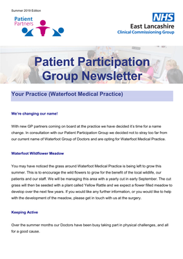 Patient Participation Group Newsletter
