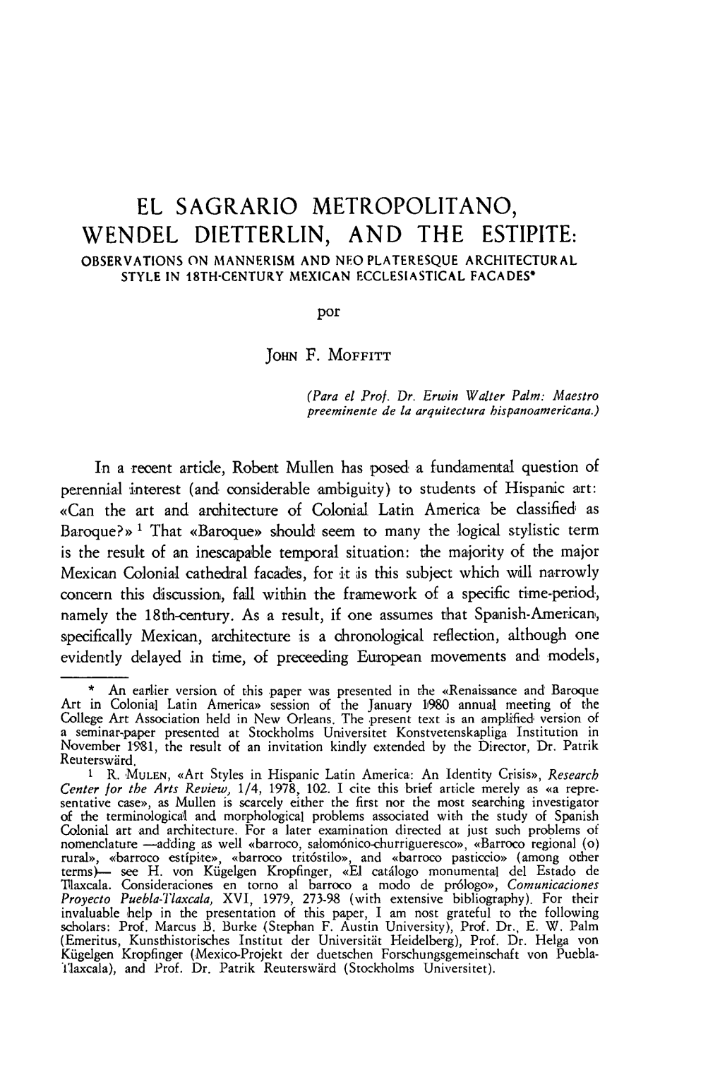 El Sagrario Metropolitano, Wendel Dietterlin, and The