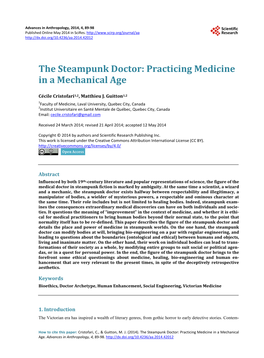 The Steampunk Doctor: Practicing Medicine in a Mechanical Age