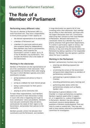 The Role of a Member of Parliament
