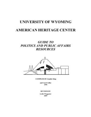 Guide to Politics and Public Affairs Collections