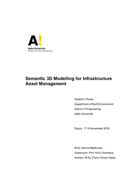 Semantic 3D Modelling for Infrastructure Asset Management