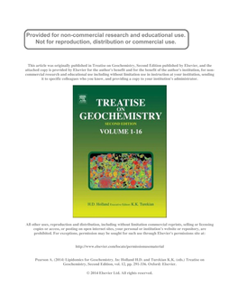 Lipidomics for Geochemistry