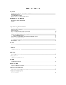 Table of Contents