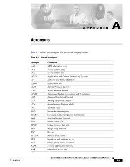 Acronyms Appendix