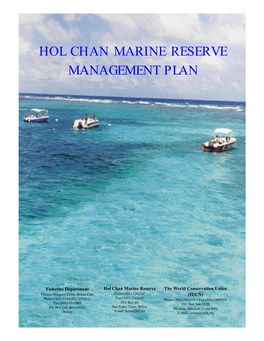 Hol Chan Marine Reserve Management Plan