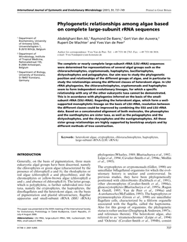 Phylogenetic Relationships Among Algae Based on Complete Large-Subunit Rrna Sequences