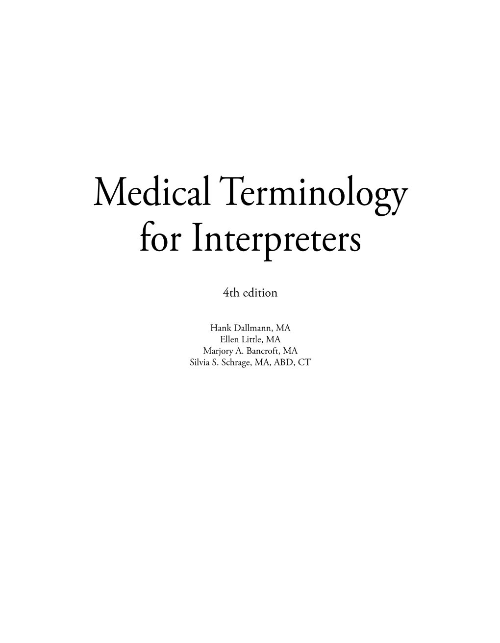 Medical Terminology for Interpreters