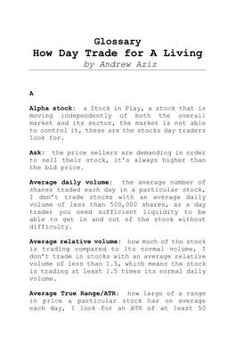 How Day Trade for a Living by Andrew Aziz