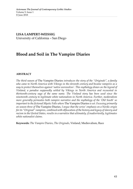 Blood and Soil in the Vampire Diaries