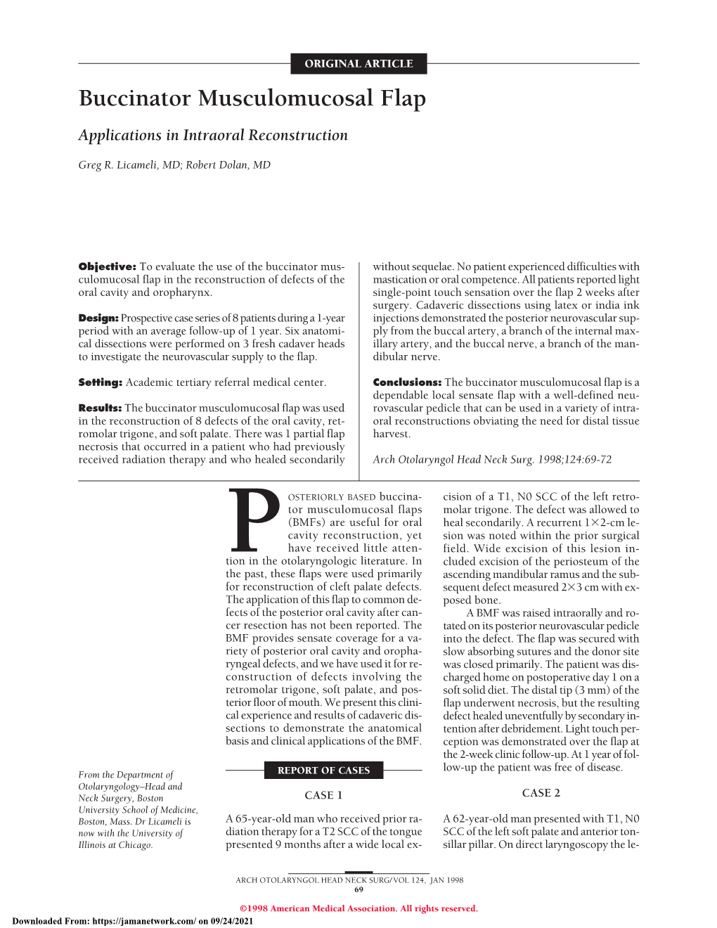 Buccinator Musculomucosal Flap Applications in Intraoral Reconstruction ...