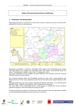 Study of the Provincial Context in Oudomxay 1