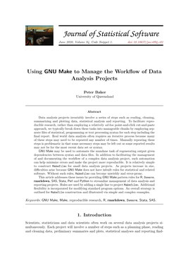 Using GNU Make to Manage the Workflow of Data Analysis Projects
