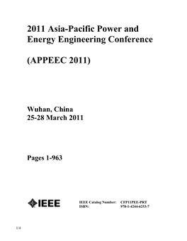 2011 Asia-Pacific Power and Energy Engineering Conference