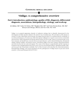 Vitiligo: a Comprehensive Overview