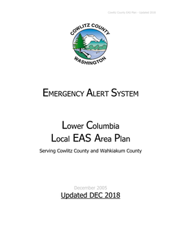 EMERGENCY ALERT SYSTEM Lower Columbia Local EAS Area Plan