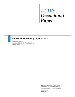 ACDIS Occasional Paper