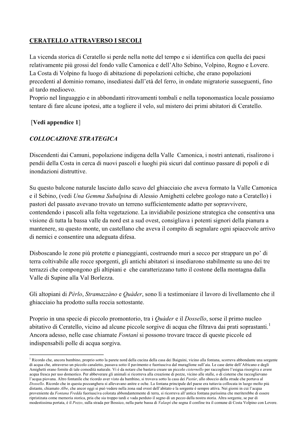 CERATELLO ATTRAVERSO I SECOLI La Vicenda Storica Di Ceratello Si