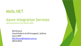 Azure Integration Services Announcements from Ignite 2020