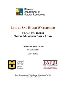 Little Sac River Watershed Fecal Coliform Total Maximum Daily Load