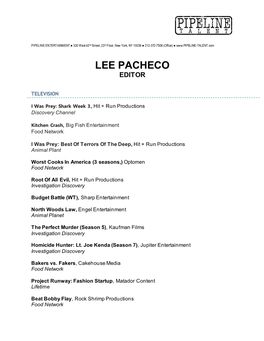 Lee Pacheco Editor