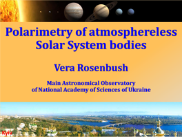 Polarimetry of Atmosphereless Solar System Bodies