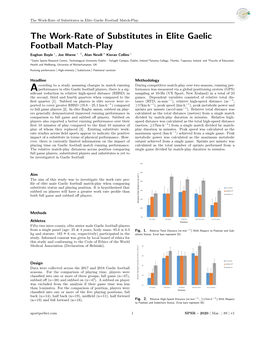 The Work-Rate of Substitutes in Elite Gaelic Football Match-Play