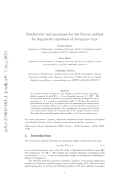 Resolutivity and Invariance for the Perron Method for Degenerate