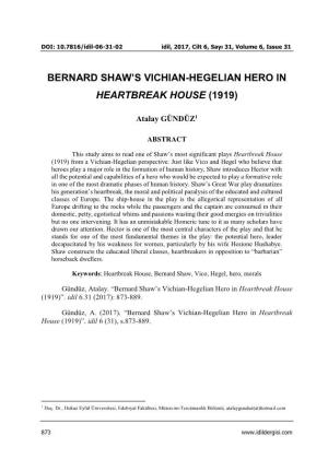 Bernard Shaw's Vichian-Hegelian Hero In