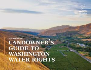 Landowner's Guide to Washington Water Rights