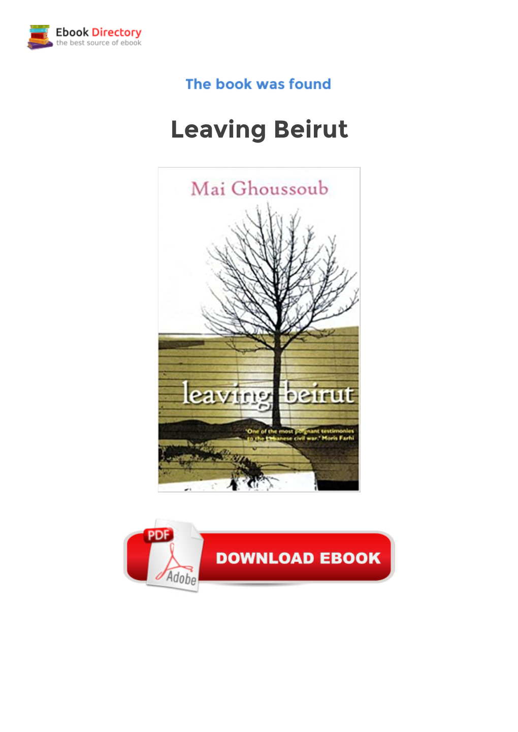 Leaving Beirut Epub Downloads