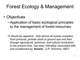 Forest Ecology & Management