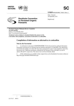 Stockholm Convention on Persistent Organic Pollutants Compilation Of