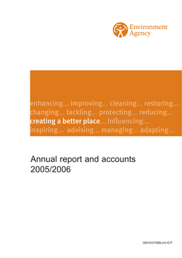 Environment Agency Annual Report and Accounts 2005/06 HC 1420