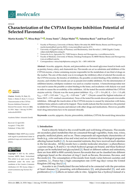 Characterization of the CYP3A4 Enzyme Inhibition Potential of Selected Flavonoids