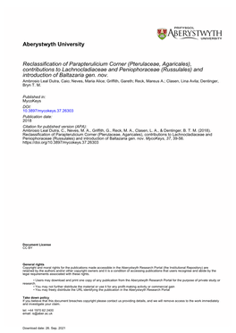 Reclassification of Parapterulicium Corner (Pterulaceae, Agaricales), Contributions to Lachnocladiaceae and Peniophoraceae (R