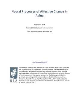 Neural Processes of Affective Change in Aging
