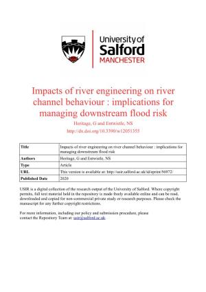 Impacts of River Engineering on River Channel Behaviour : Implications For