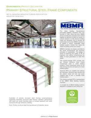 Primary Structural Steel Frame Components Metal Building Manufacturers Association Industry-Wide Epd