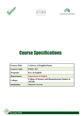 Course Specifications