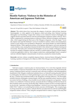 Violence in the Histories of American and Japanese Nativism