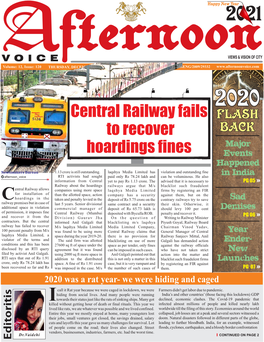 Central Railway Fails to Recover Hoardings Fines