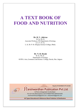 A Text Book of Food and Nutrition