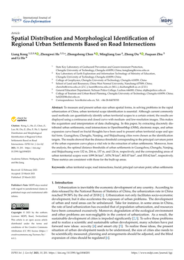 Spatial Distribution and Morphological Identification of Regional Urban Settlements Based on Road Intersections