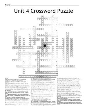 Unit 4 Crossword Puzzle