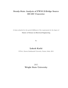 Steady-State Analysis of PWM Z-Bridge Source DC-DC Converter