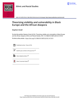 Theorizing Visibility and Vulnerability in Black Europe and the African Diaspora