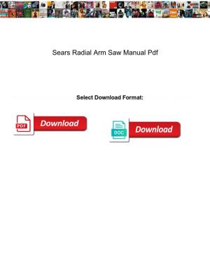 Sears Radial Arm Saw Manual Pdf